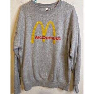 McDonalds Gray Long Sleeve Sweatshirt Restaurant LARGE Employee Uniform